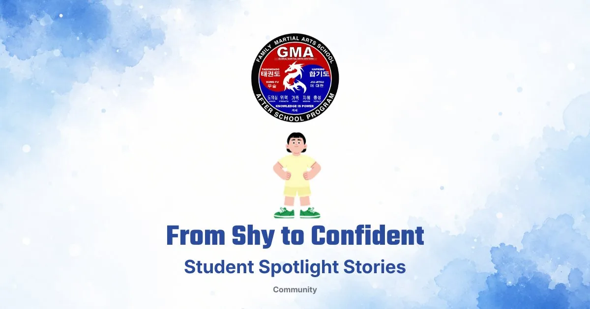A shy child growing into a confident martial arts student at GMA in Gallatin TN